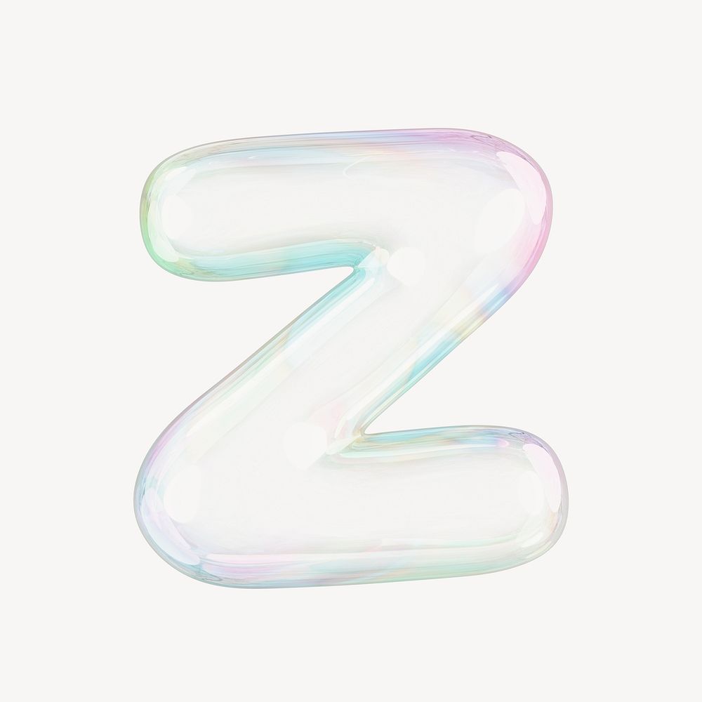 Z letter, 3D transparent holographic bubble