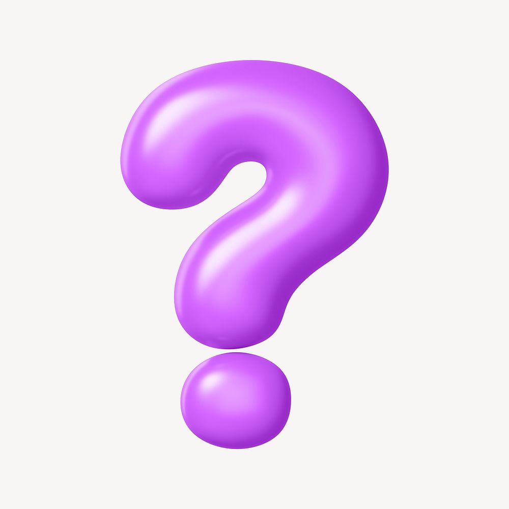 Question mark symbol, 3D purple balloon texture