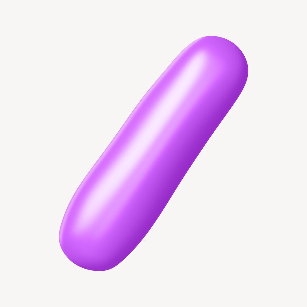 Slash sign symbol, 3D purple balloon texture