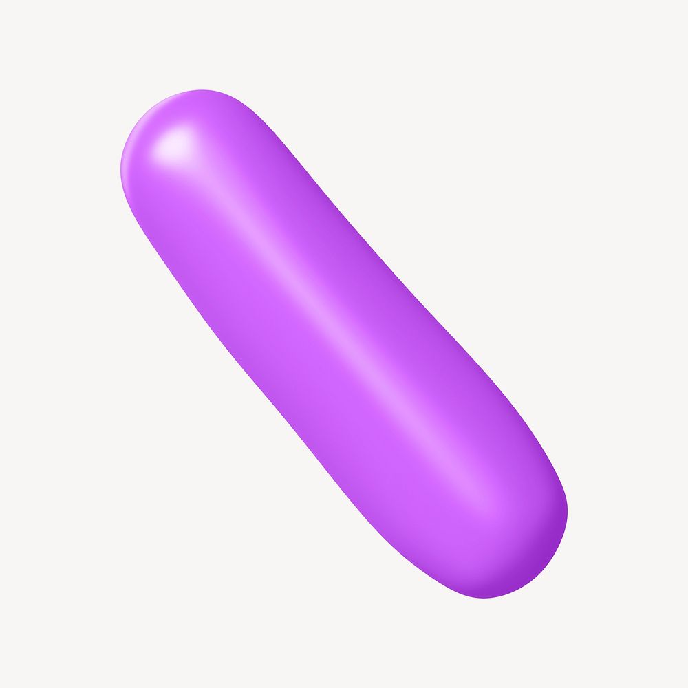 Slash sign symbol, 3D purple balloon texture