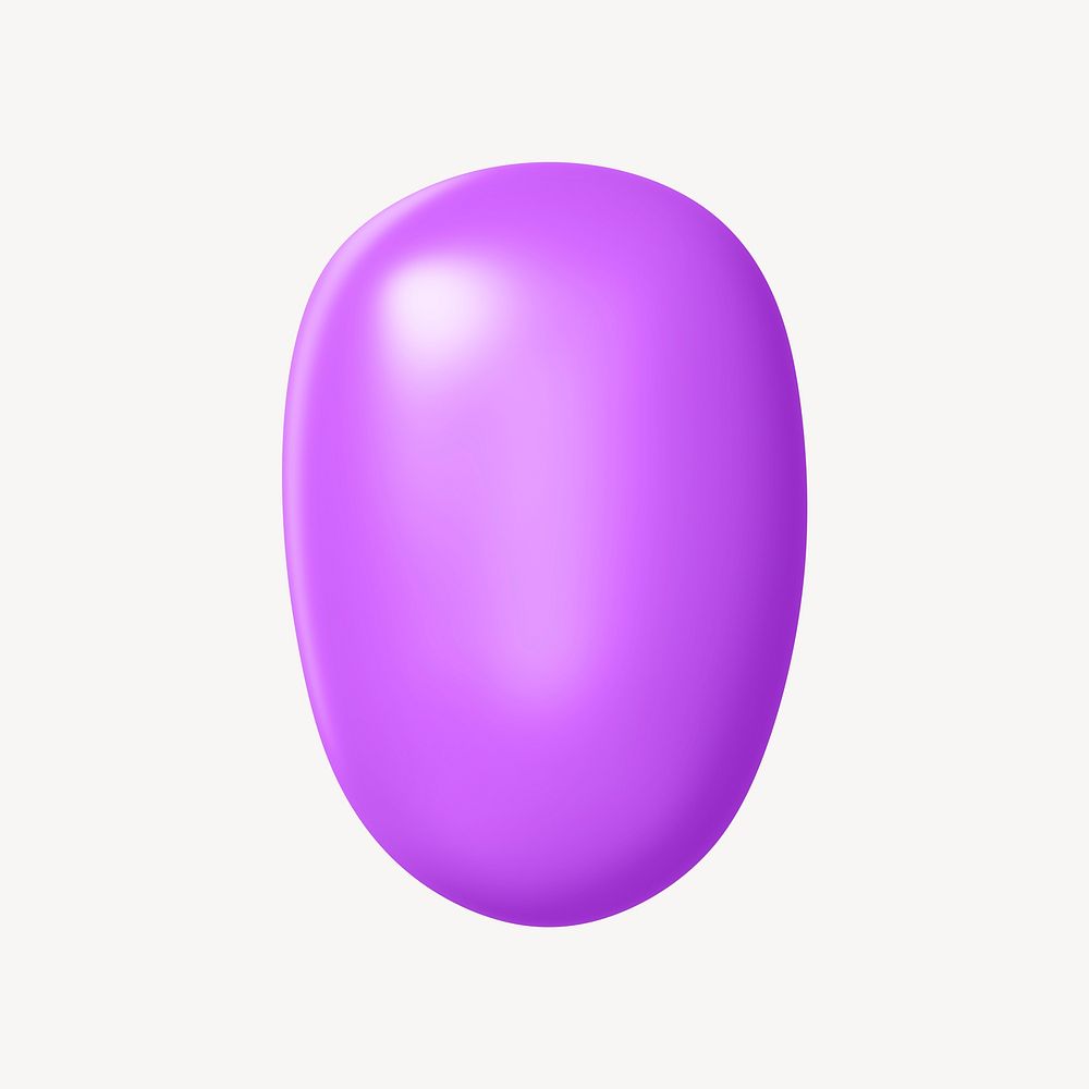 Apostrophe mark, 3D purple balloon texture