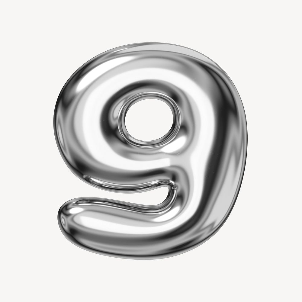 g alphabet, 3D chrome metallic balloon design