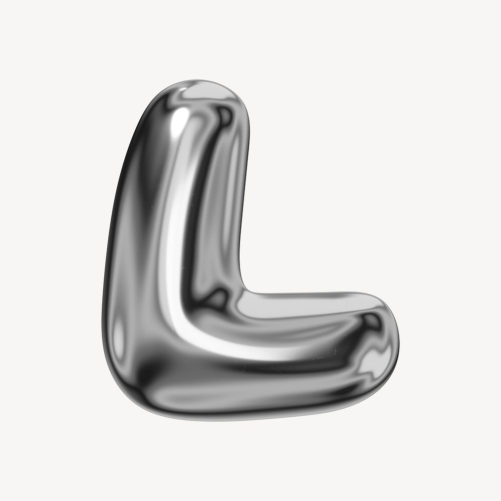 l-alphabet-3d-chrome-metallic-free-photo-rawpixel