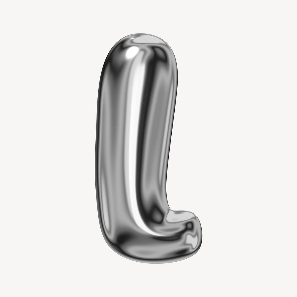 l alphabet, 3D chrome metallic balloon design