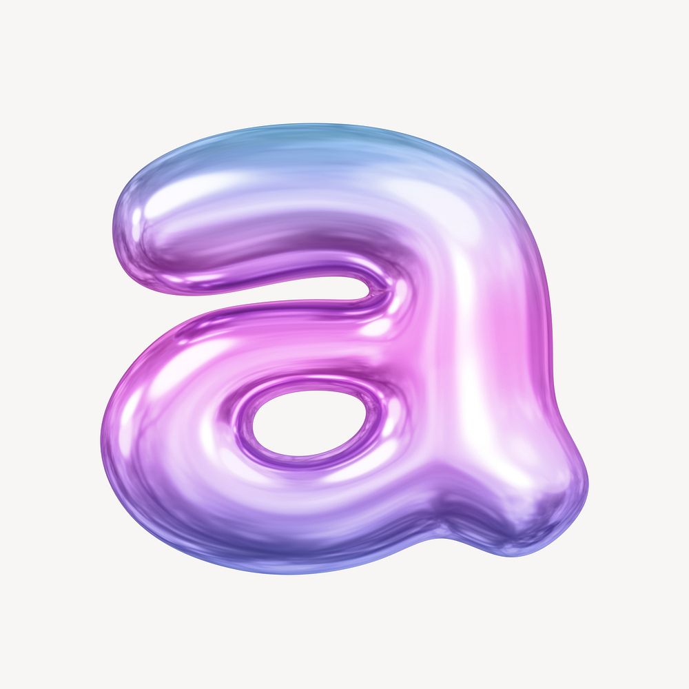 a letter, pink 3D gradient balloon English alphabet