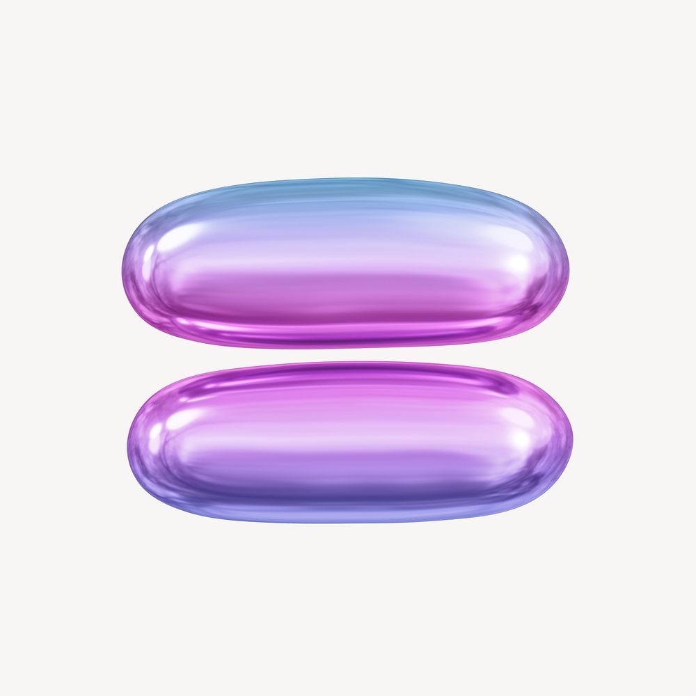 Equals sign symbol, pink 3D gradient balloon design