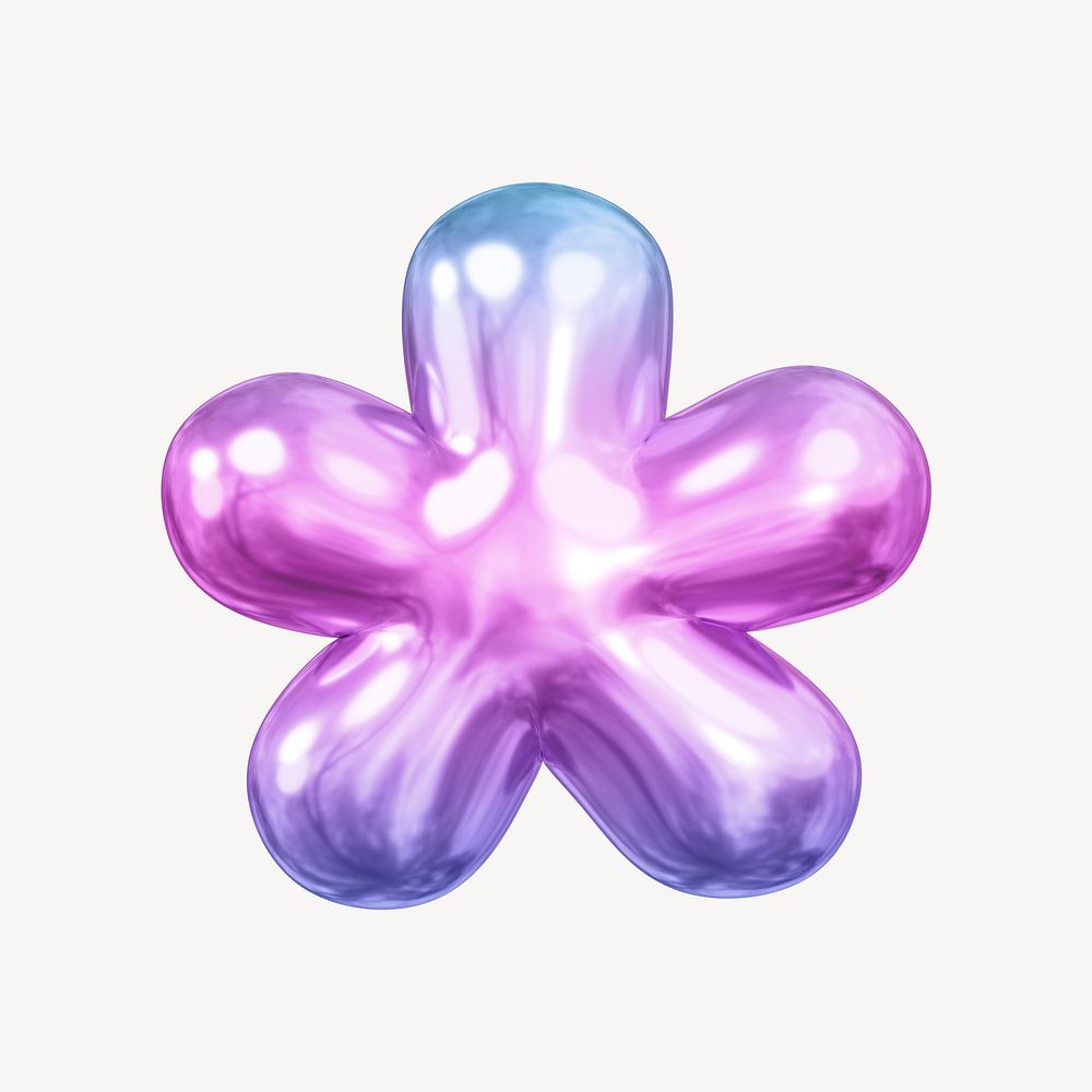Asterisk symbol, pink 3D gradient balloon design
