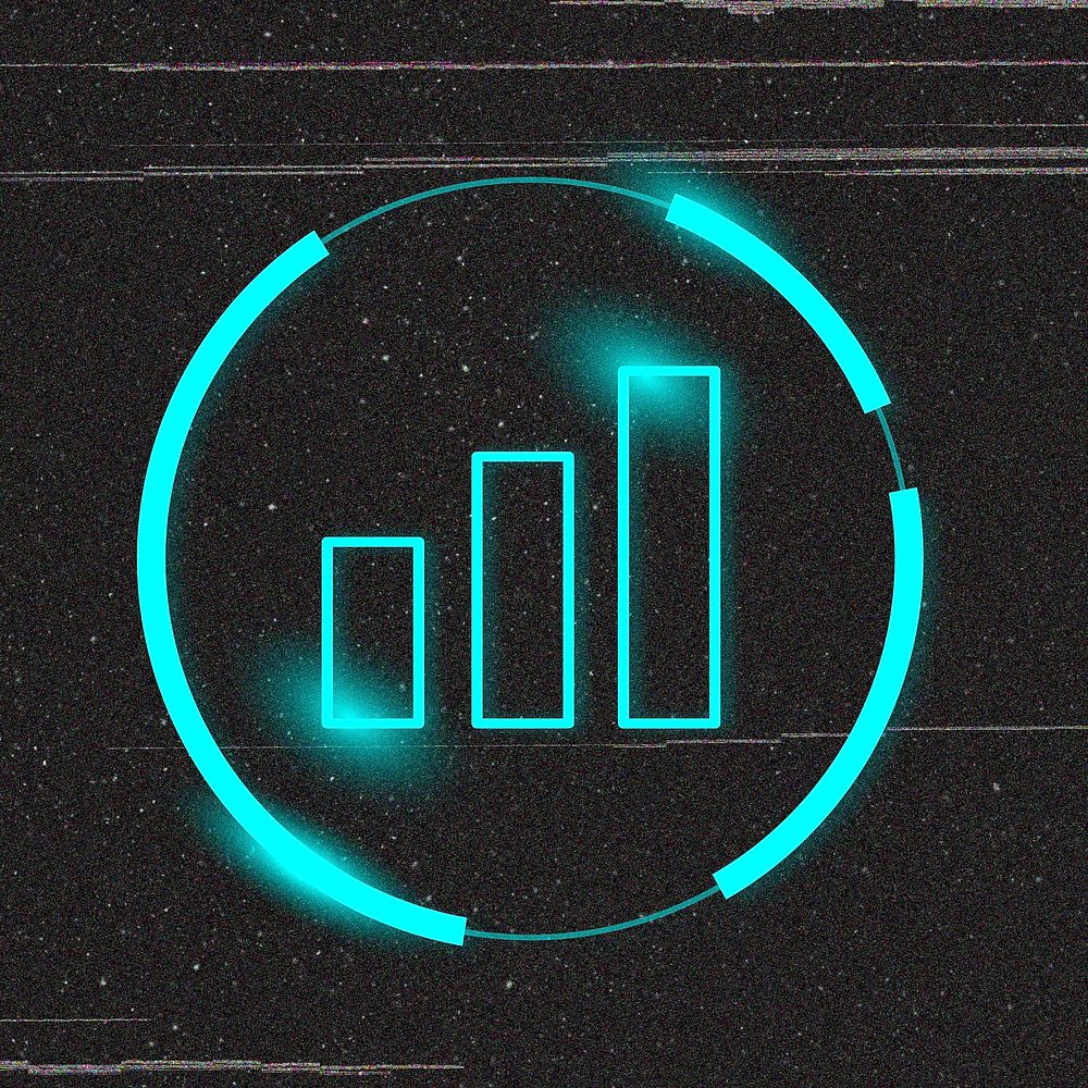 Bar chart icon in round shape