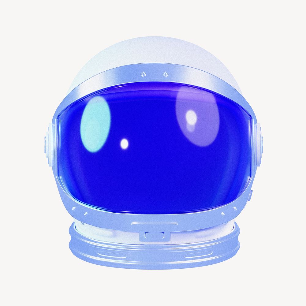Blue astronaut helmet collage element psd