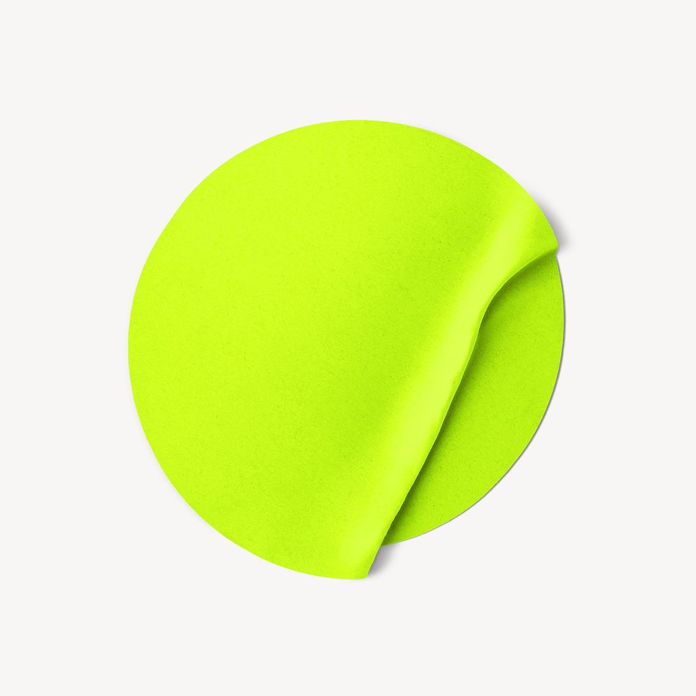 Neon green round shape sticker