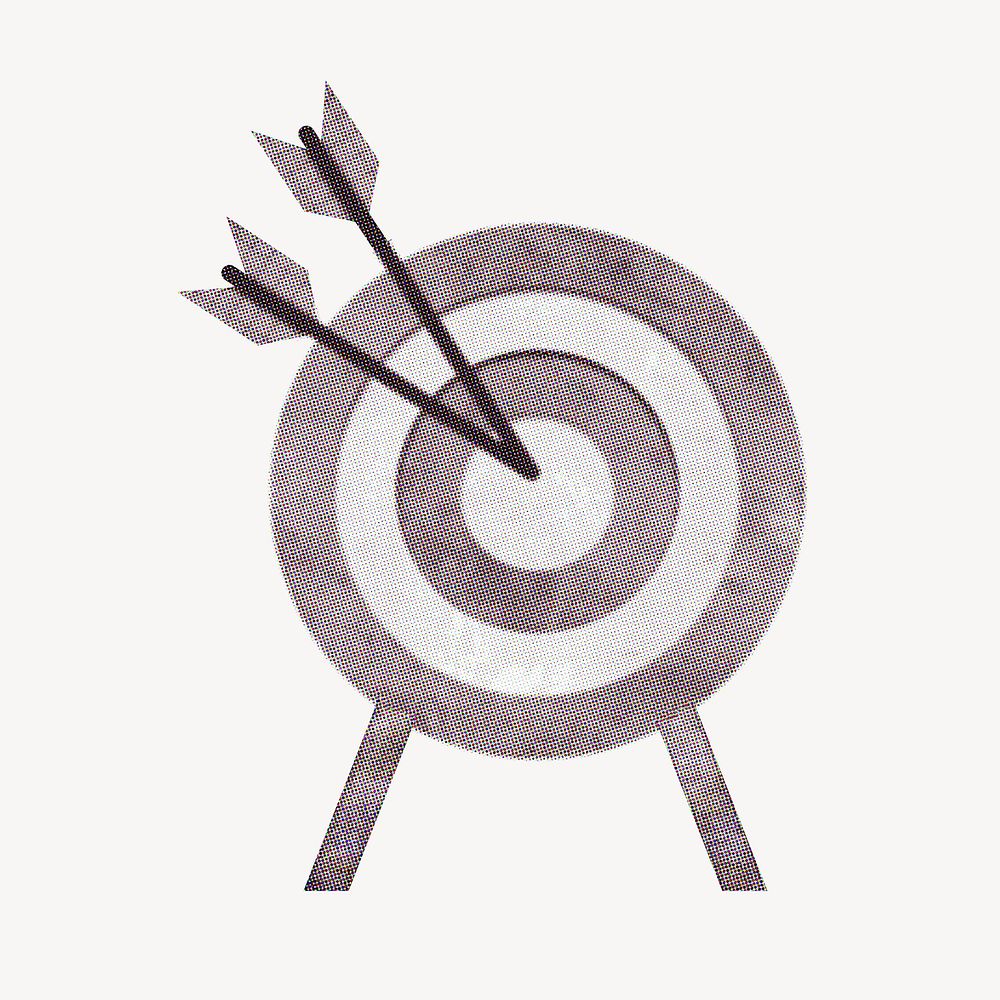Business target icon in black and white