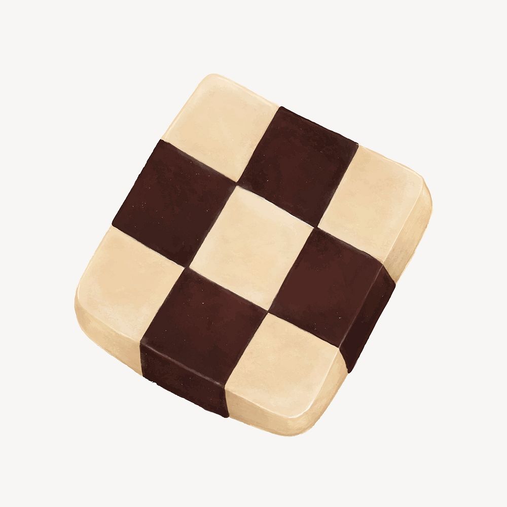 Checkerboard cookie, dessert food illustration vector