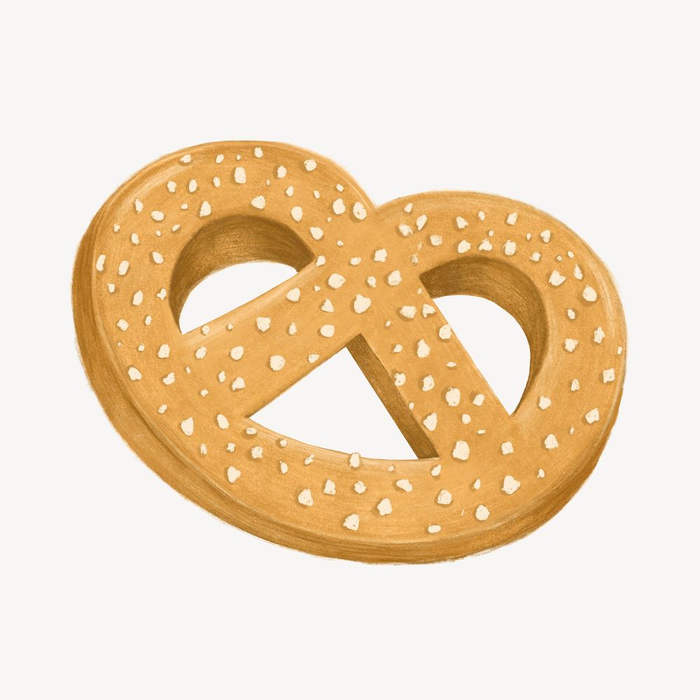 Crack pretzel, snack food illustration