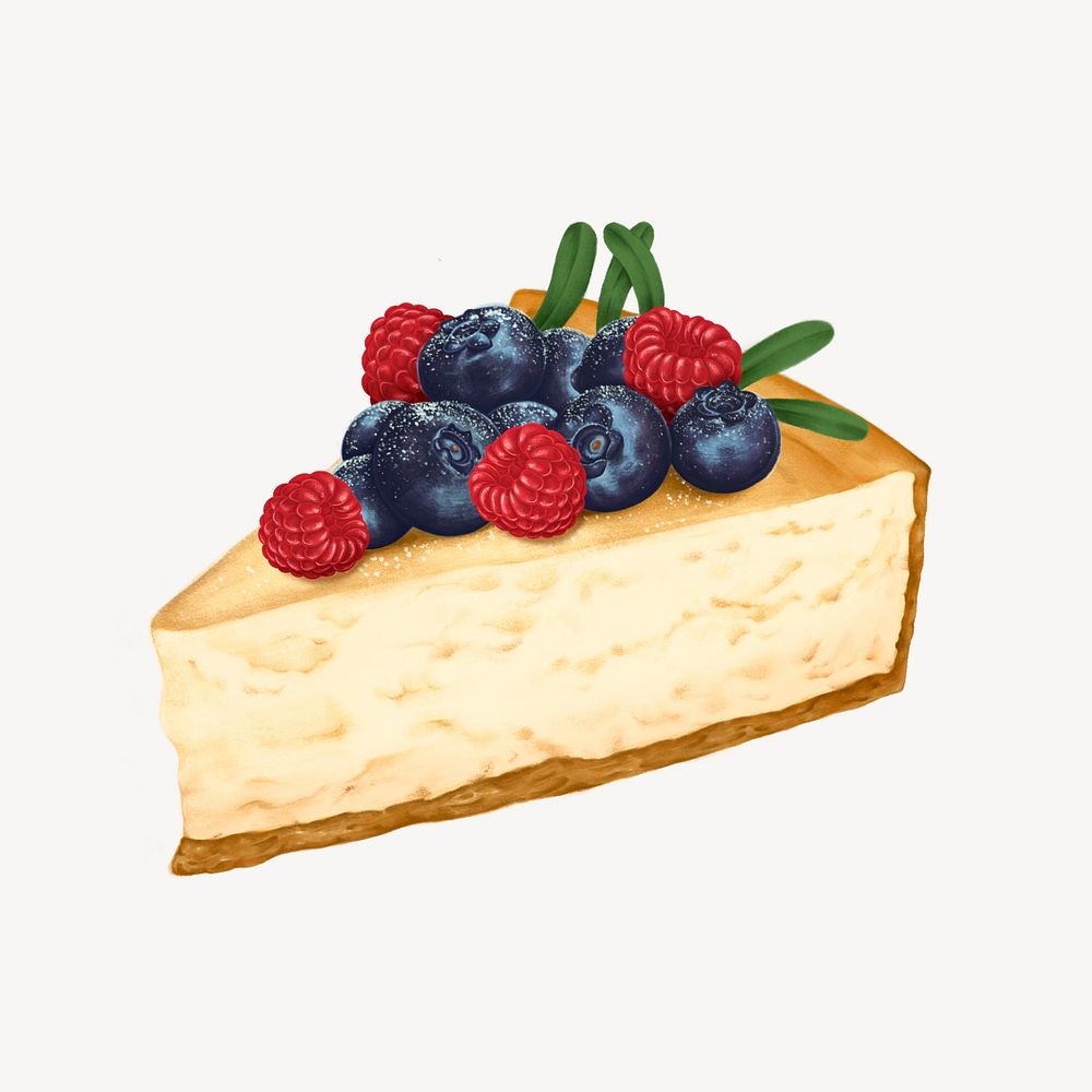 Mixed-berry cheesecake, homemade dessert illustration