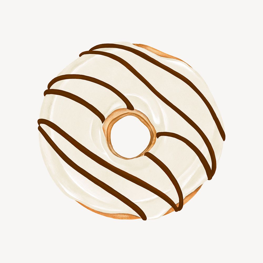 Vanilla donut, aesthetic dessert illustration