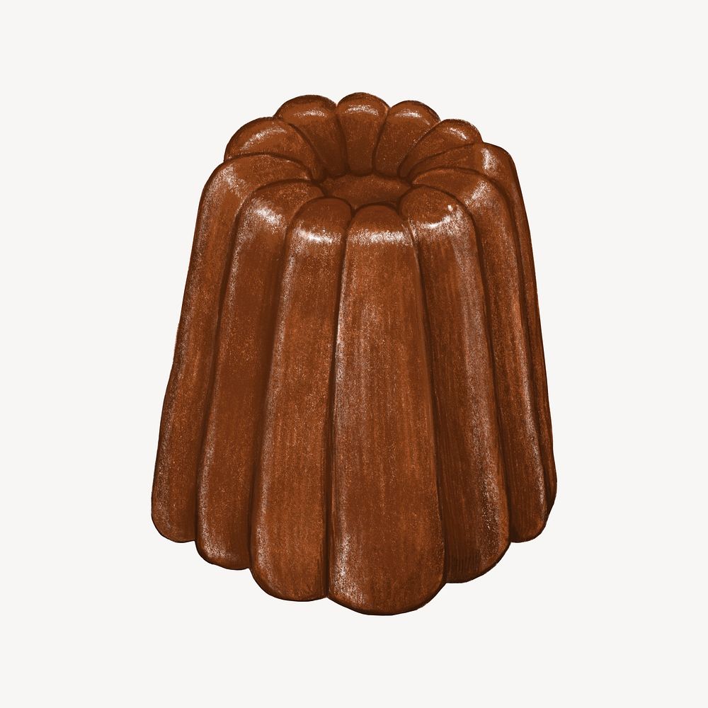 Canele, French pastry dessert illustration psd