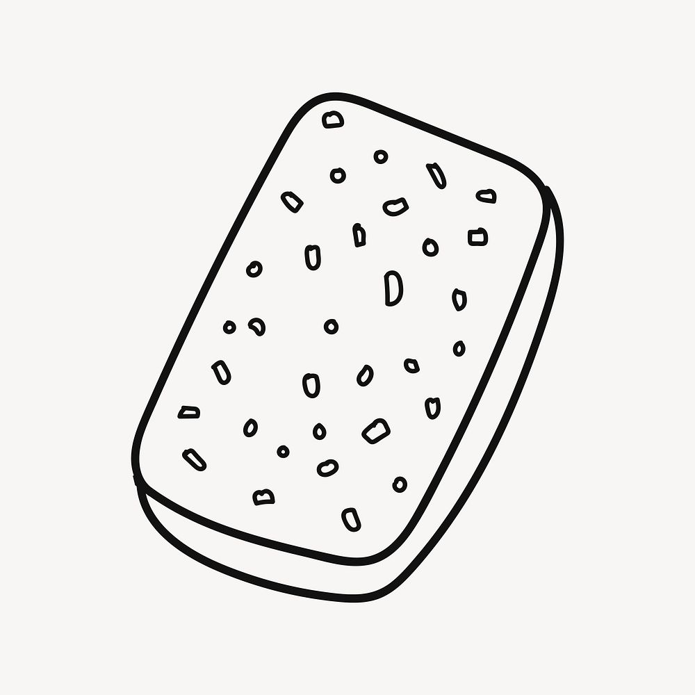 Homemade biscuit, tea snack, dessert doodle vector