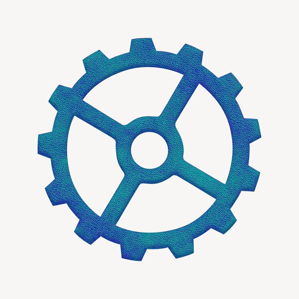 Blue gear cogwheel, business graphic psd