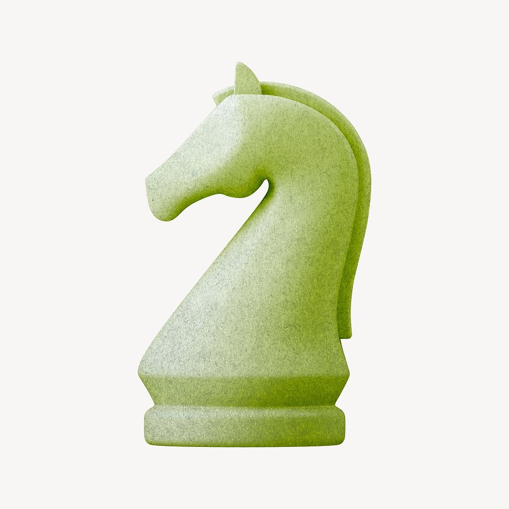 Knight chess piece, business collage element psd