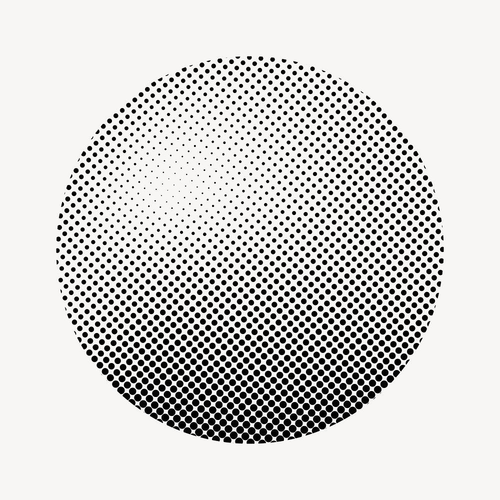 Half-tone circle, black geometric graphic psd