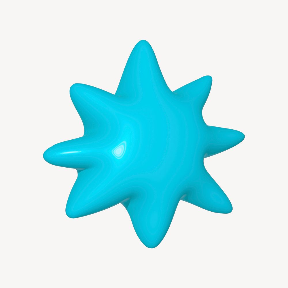 Blue star 3D illustration 