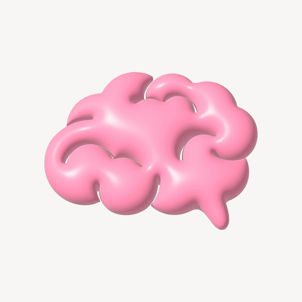 Pink brain 3D illustration 