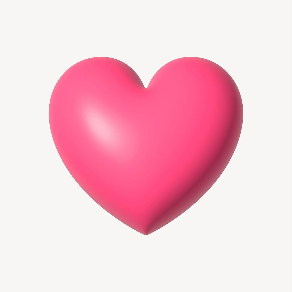 Pink 3D heart illustration 