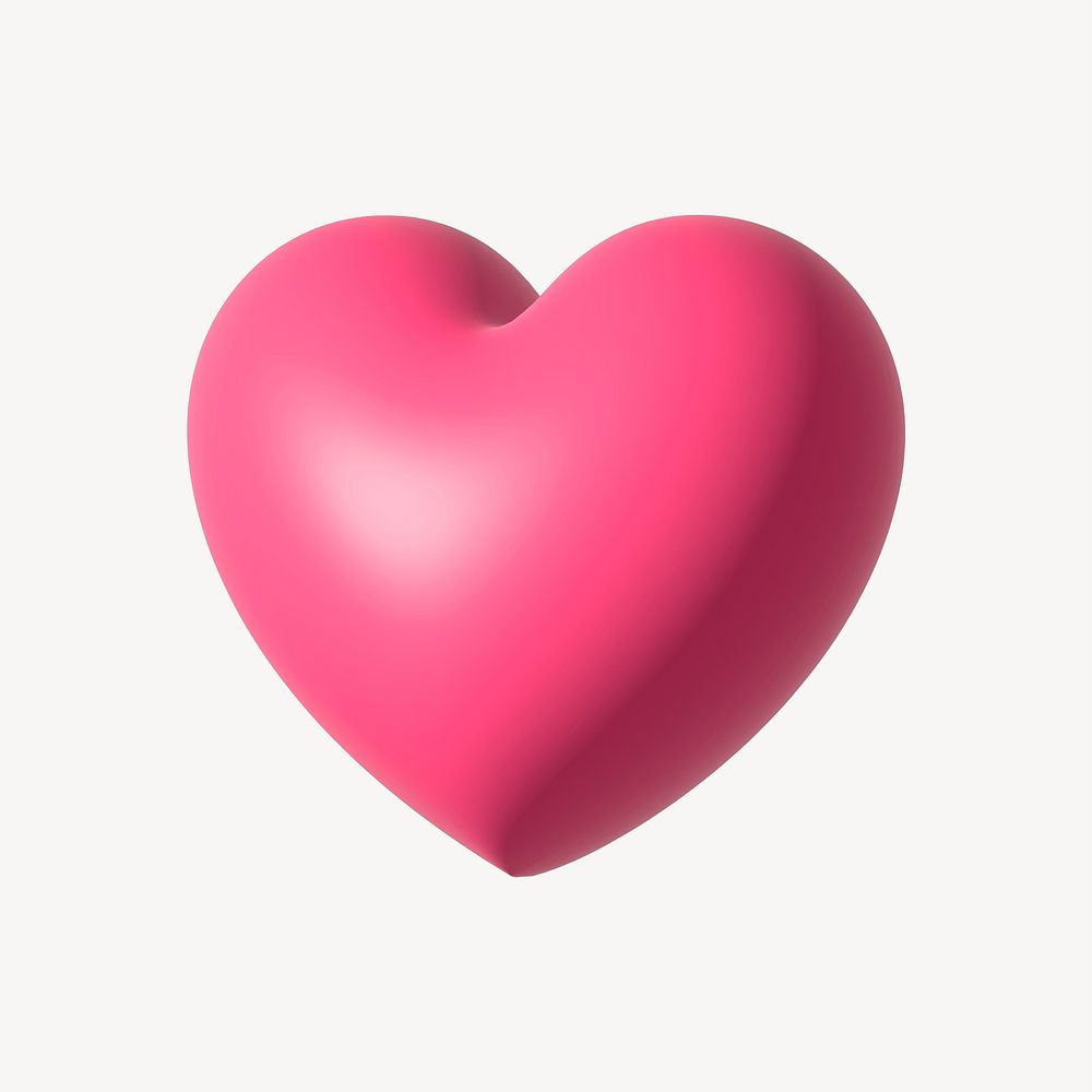 Pink 3D heart illustration 