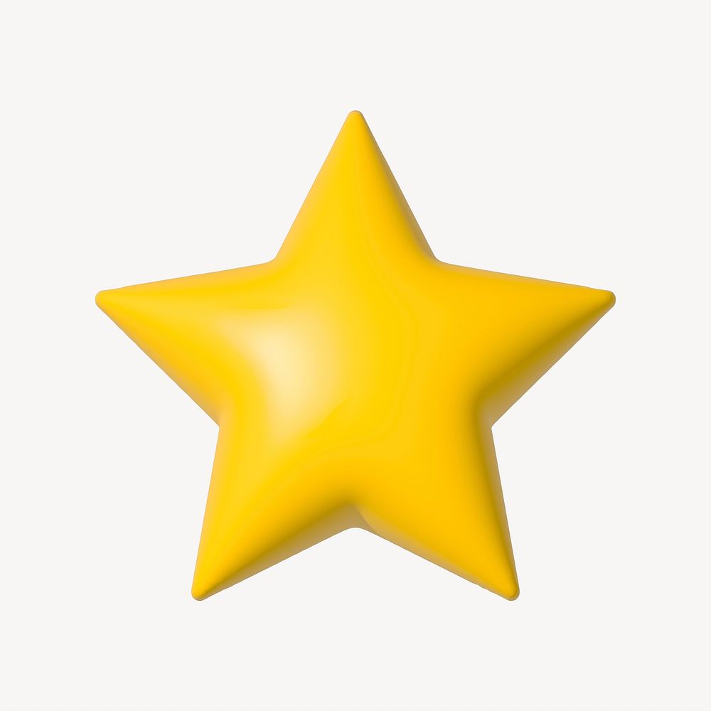 Yellow star 3D illustration | Free Photo - rawpixel