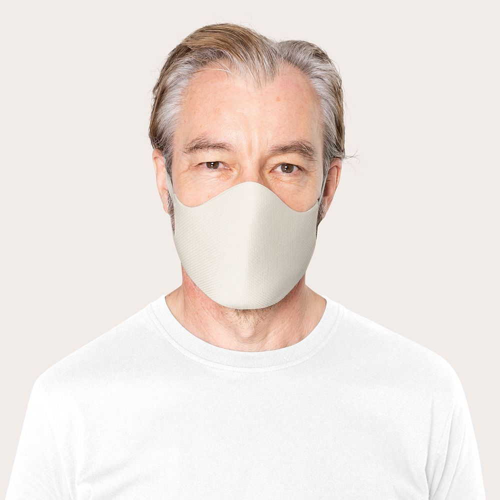 Man wearing face mask, COVID-19 protection with design space