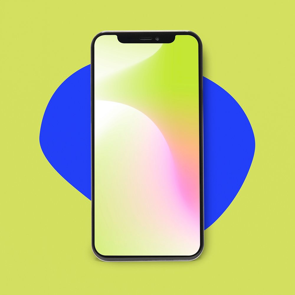 Phone screen mockup, gradient design psd