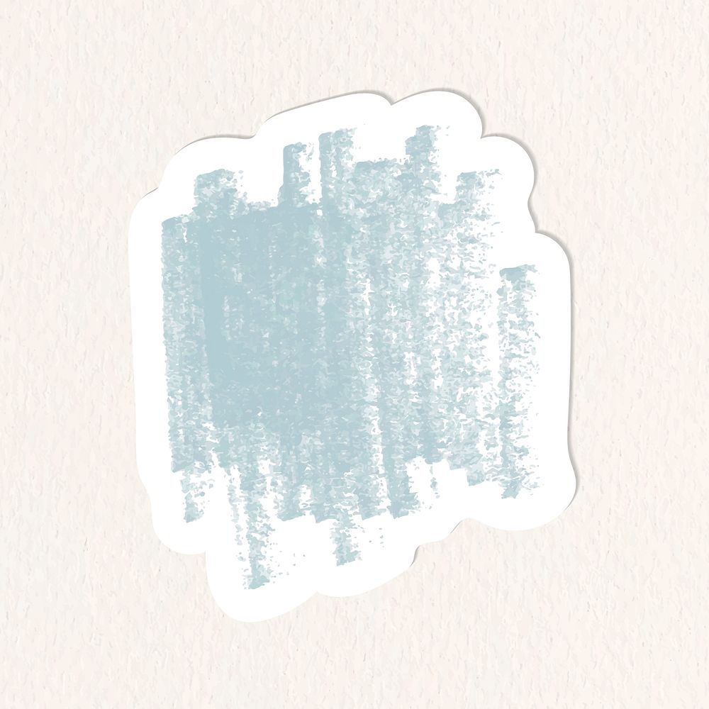 Grayish blue crayon painting texture sticker illustration