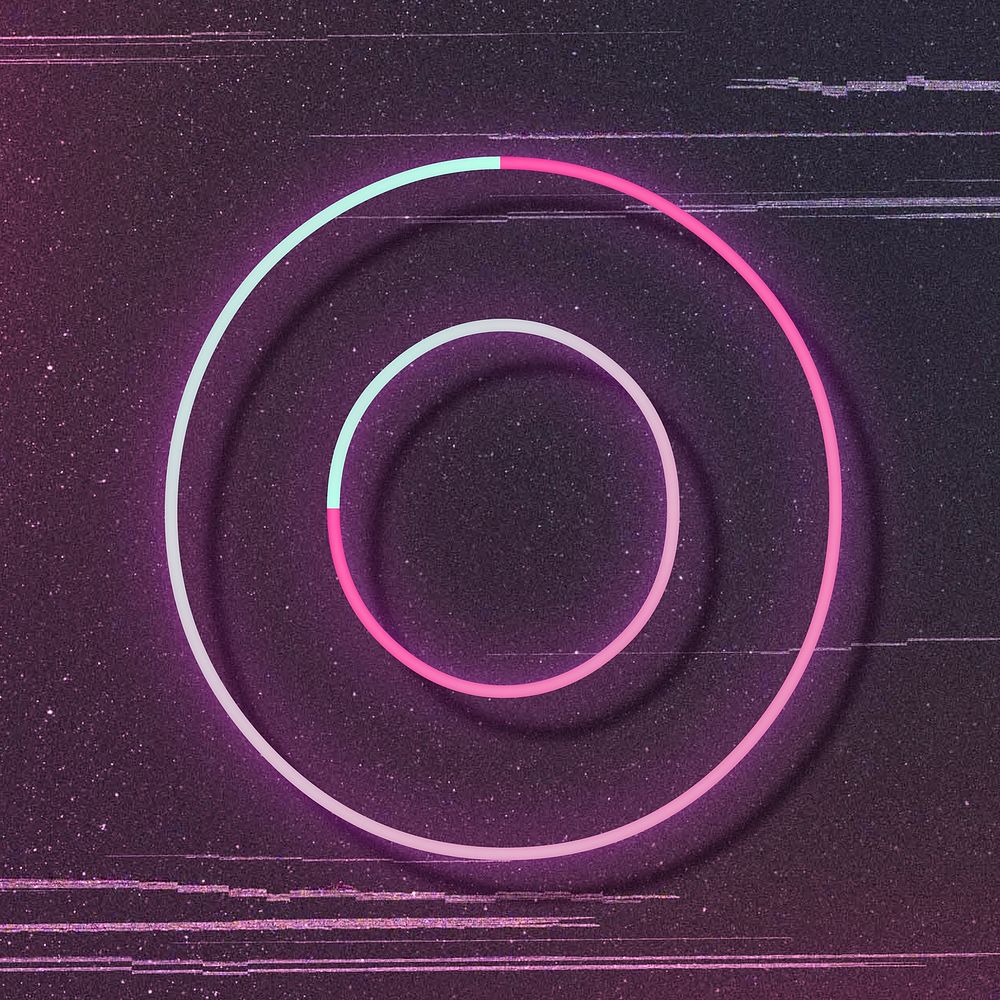Letter O pink neon font typography