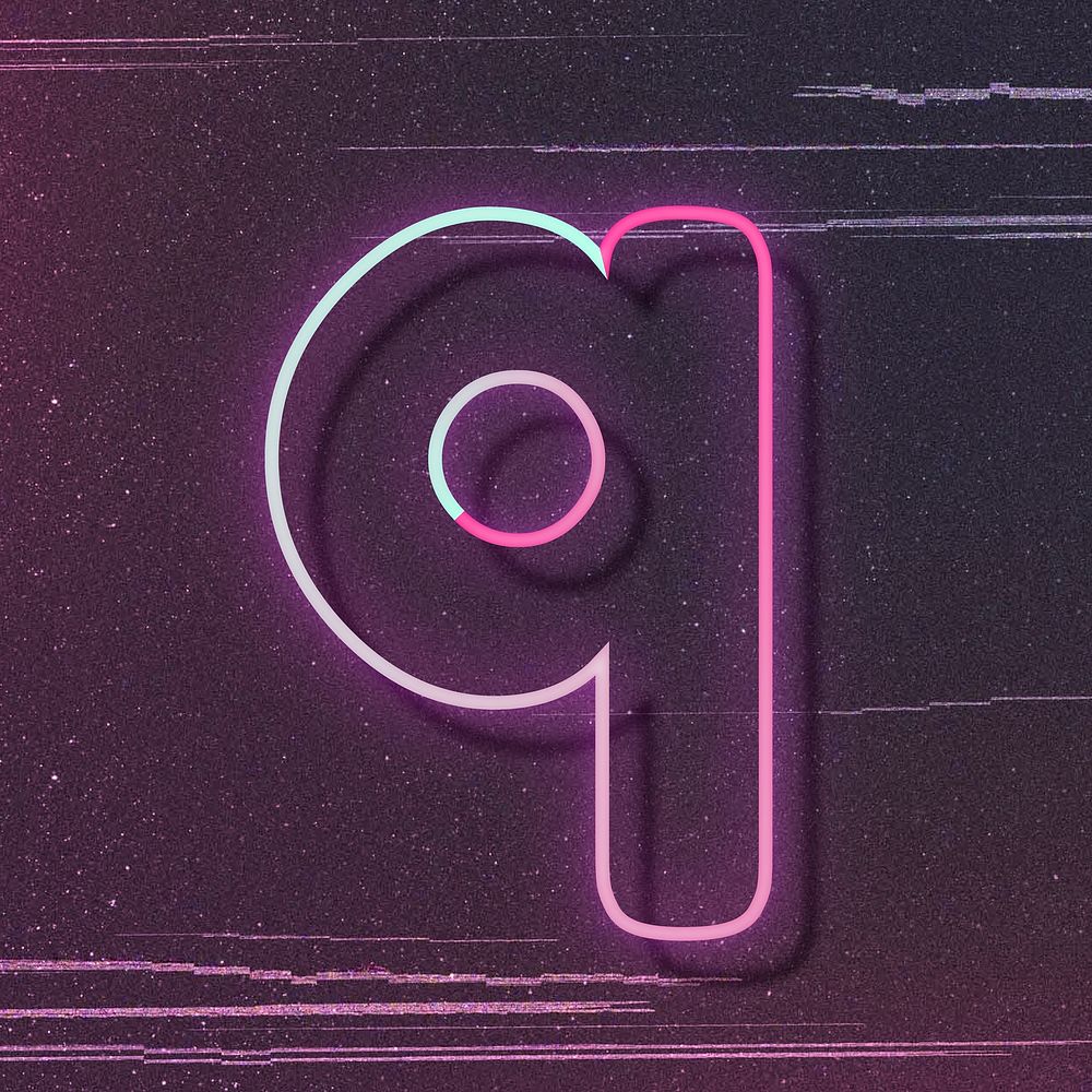 Gradient pink lowercase letter q