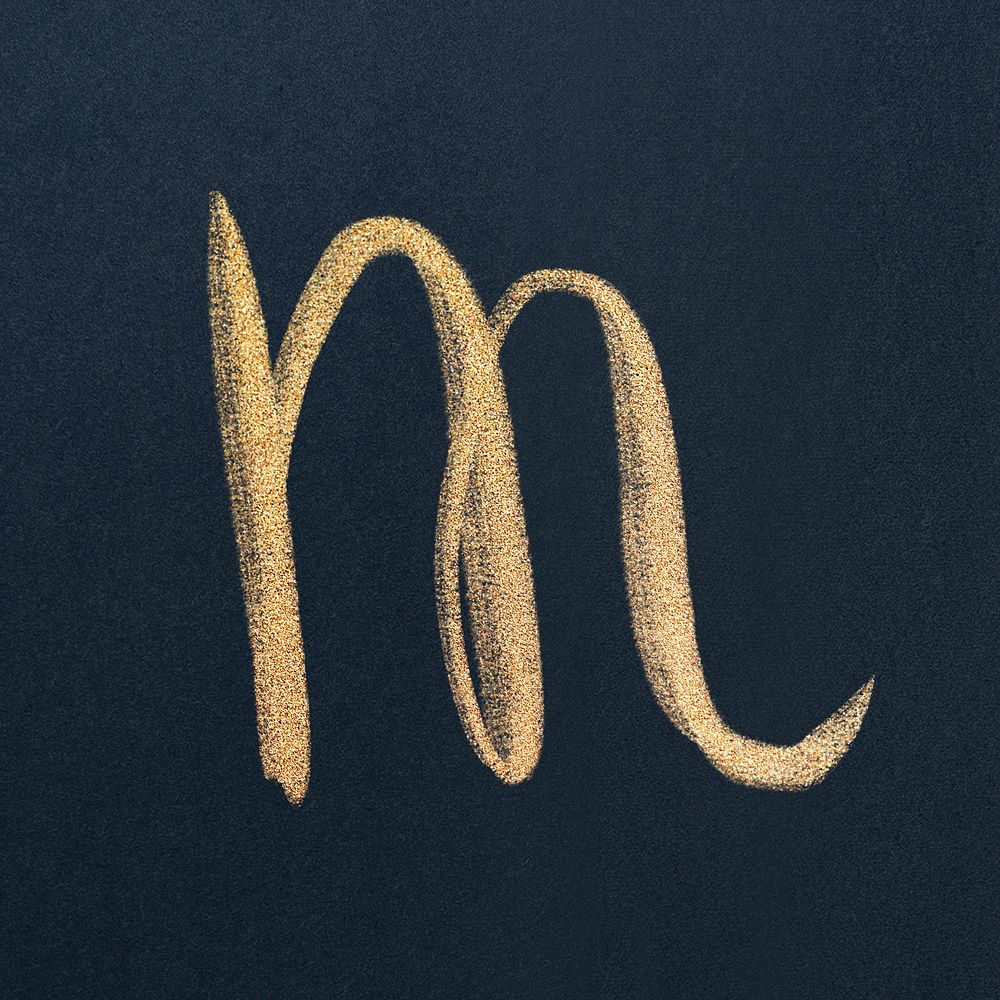 Hand drawn letter M lettering typography font