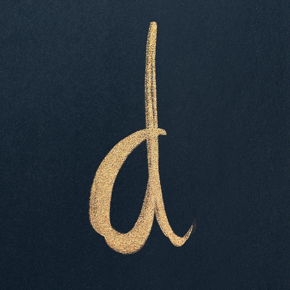 Calligraphy letter D typography font