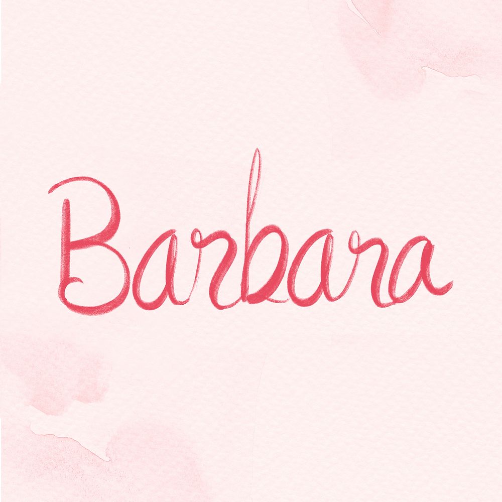 Pink Barbara name word typography