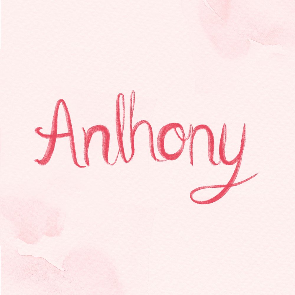 Pink Anthony name word typography