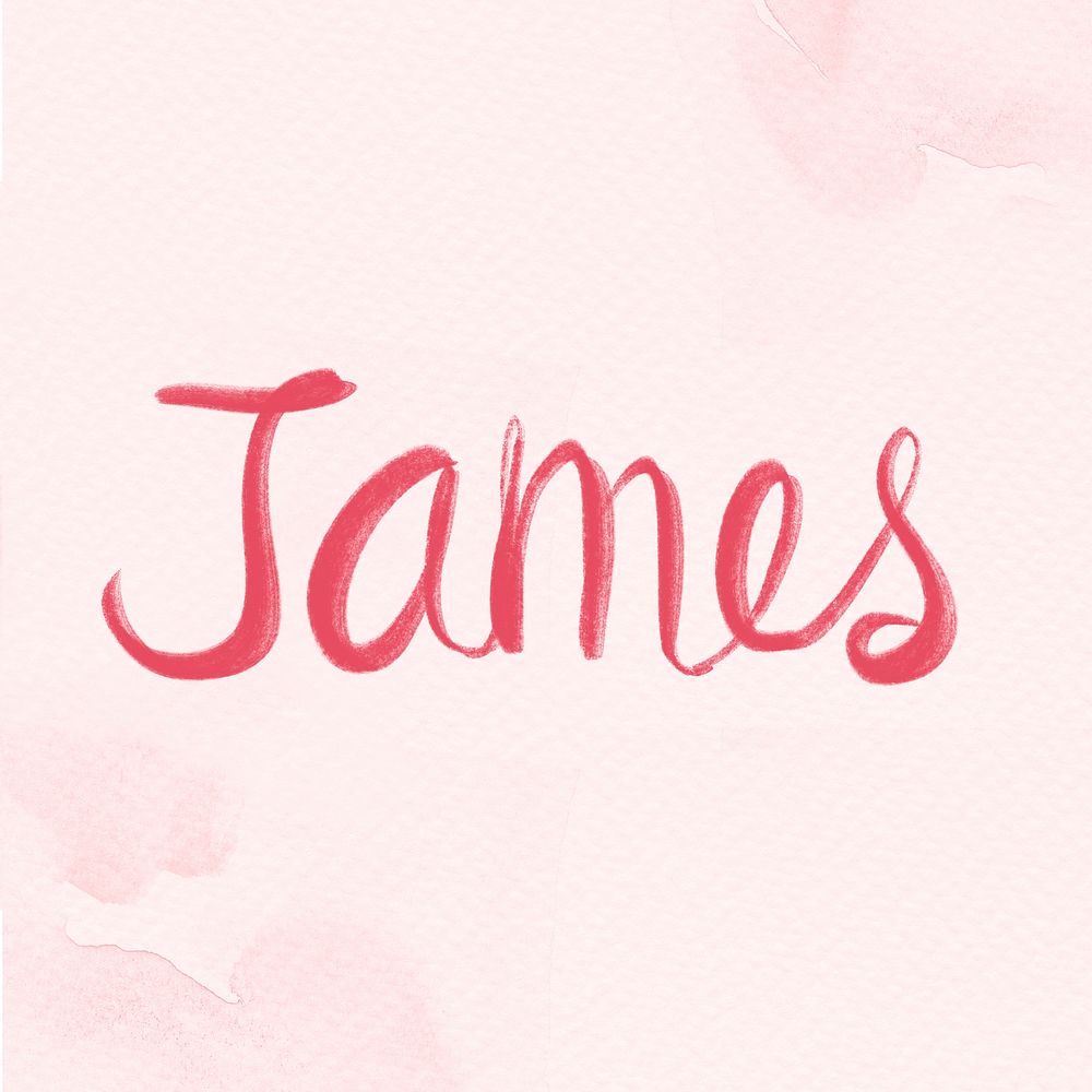 James name word pink typography