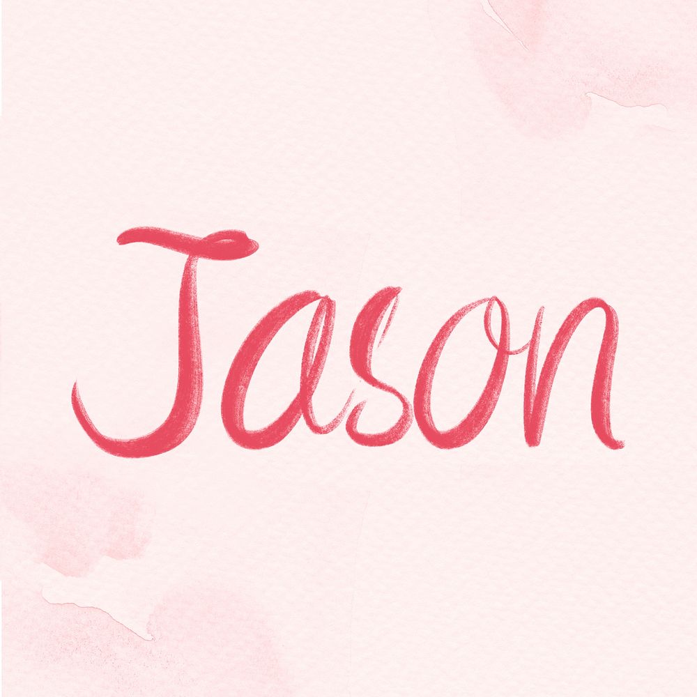 Jason name word pink typography