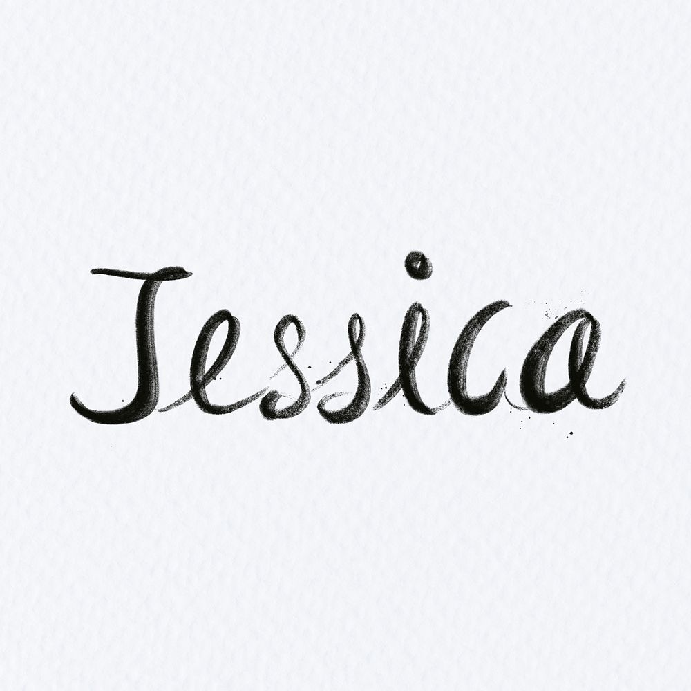 Hand drawn Jessica font typography