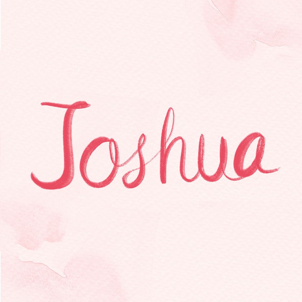 Joshua male name lettering font