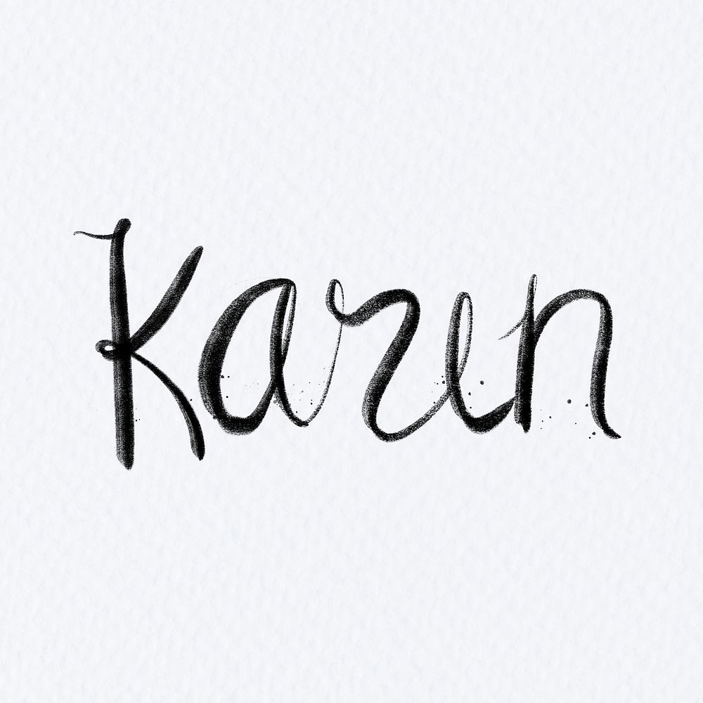 Hand drawn Karen font typography