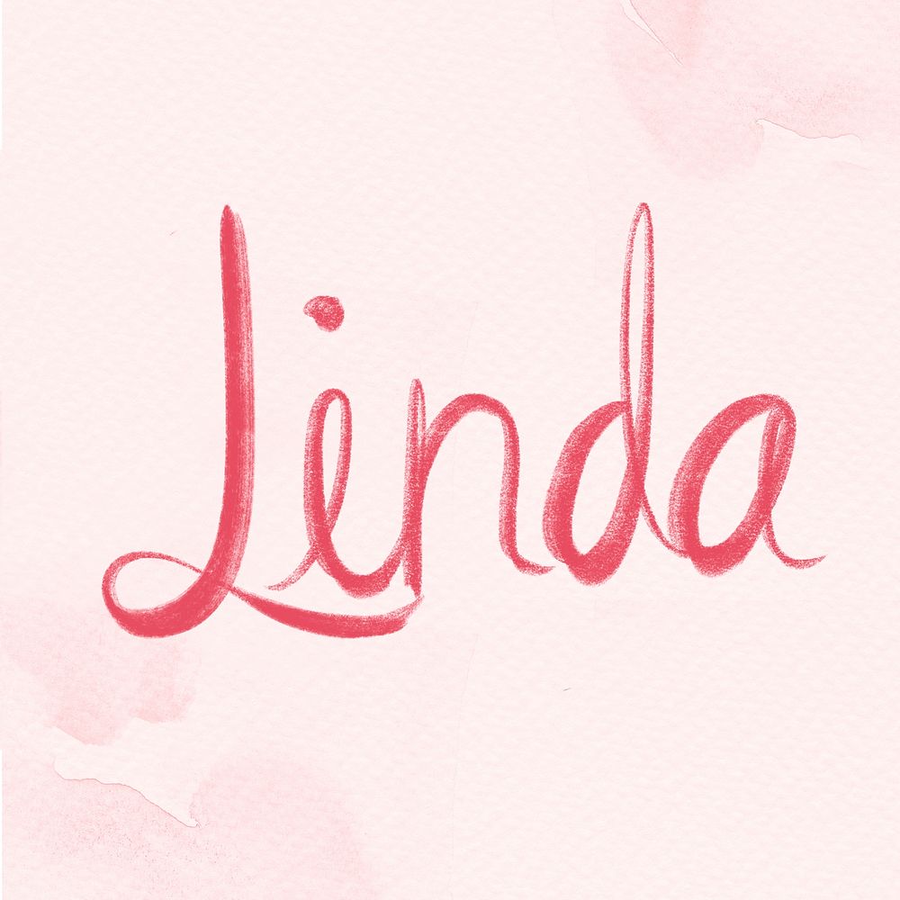 Linda name pink script font