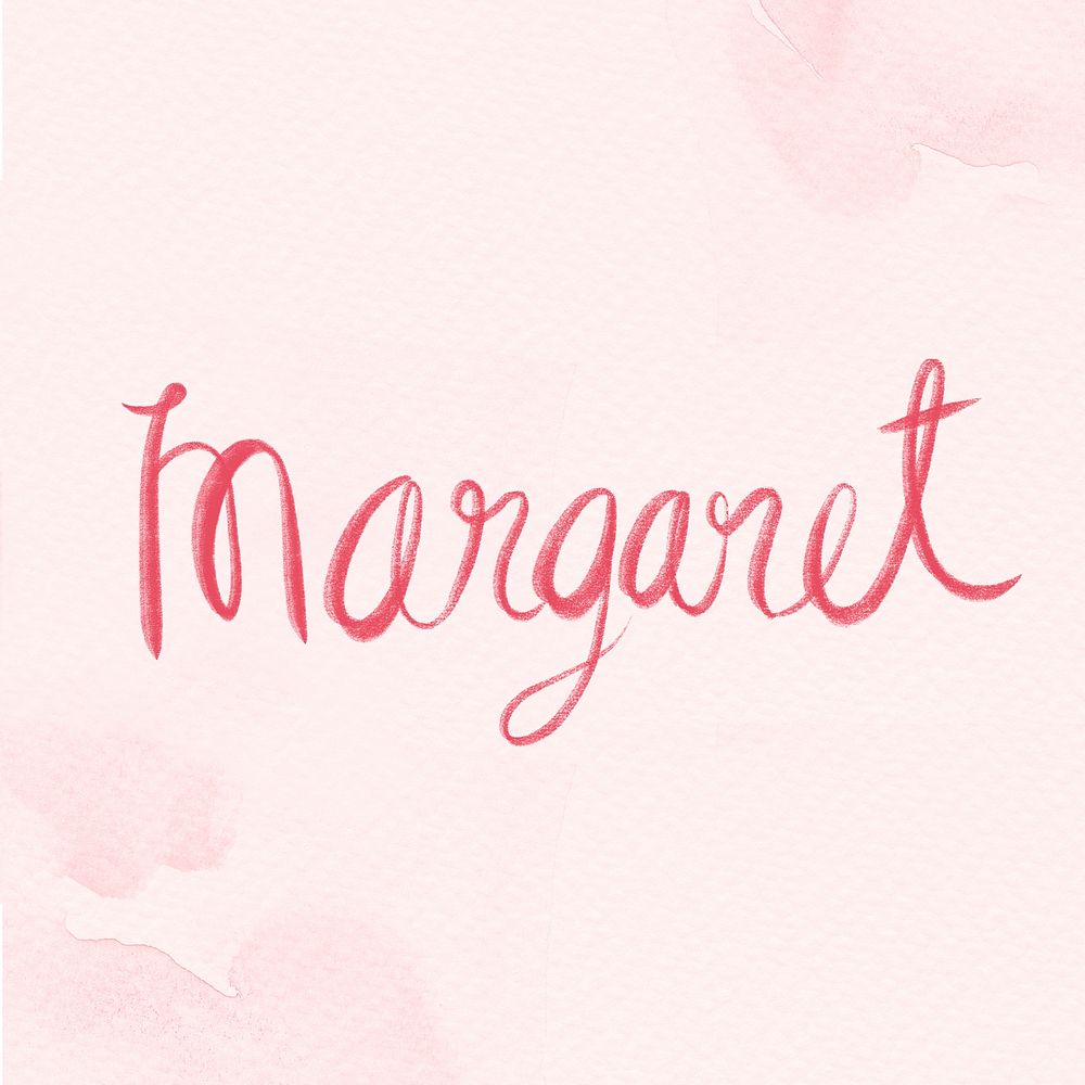 Margaret pink name word typography