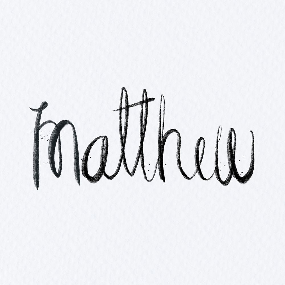 Hand drawn Matthew font typography