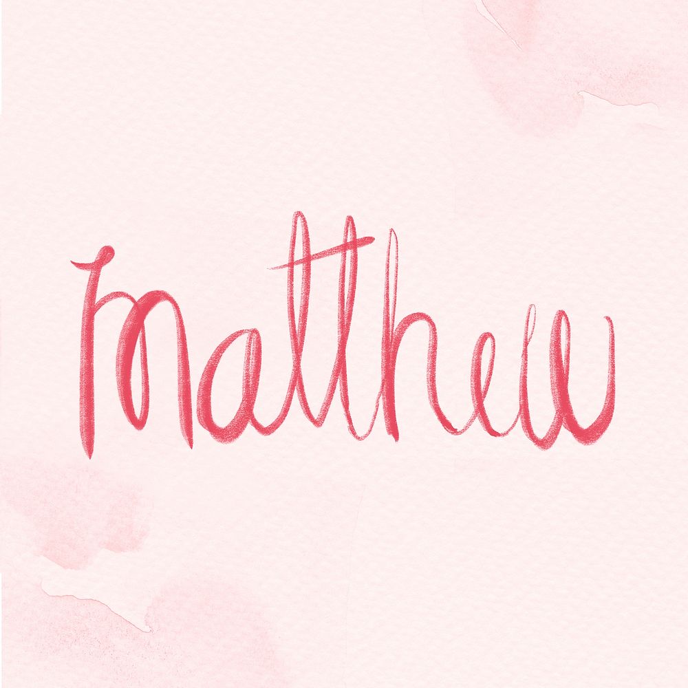 Matthew name pink word typography