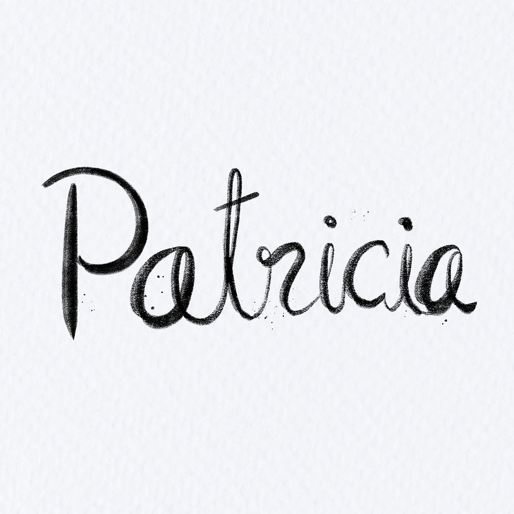 Hand drawn Patricia font typography