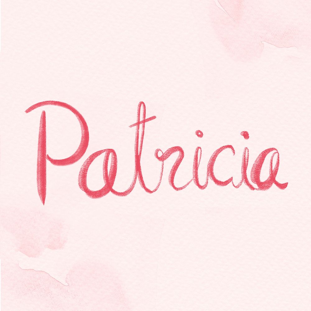 Hand drawn Patricia female name card