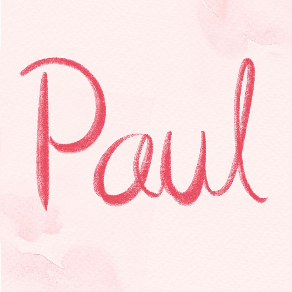Paul pink name script font